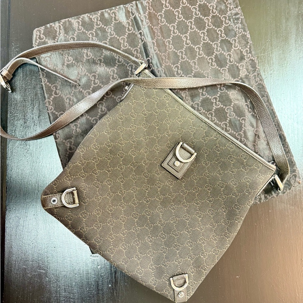 Gucci Brown ‘Abbey’ GG Canvas Crossbody